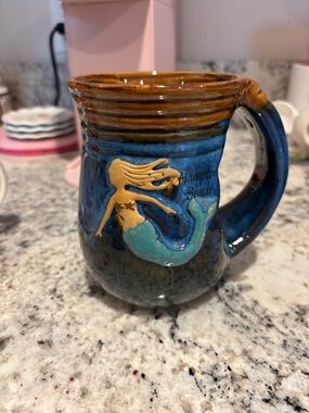 Hampton Beach Mermaid Stoneware Mug - Blue & Teal